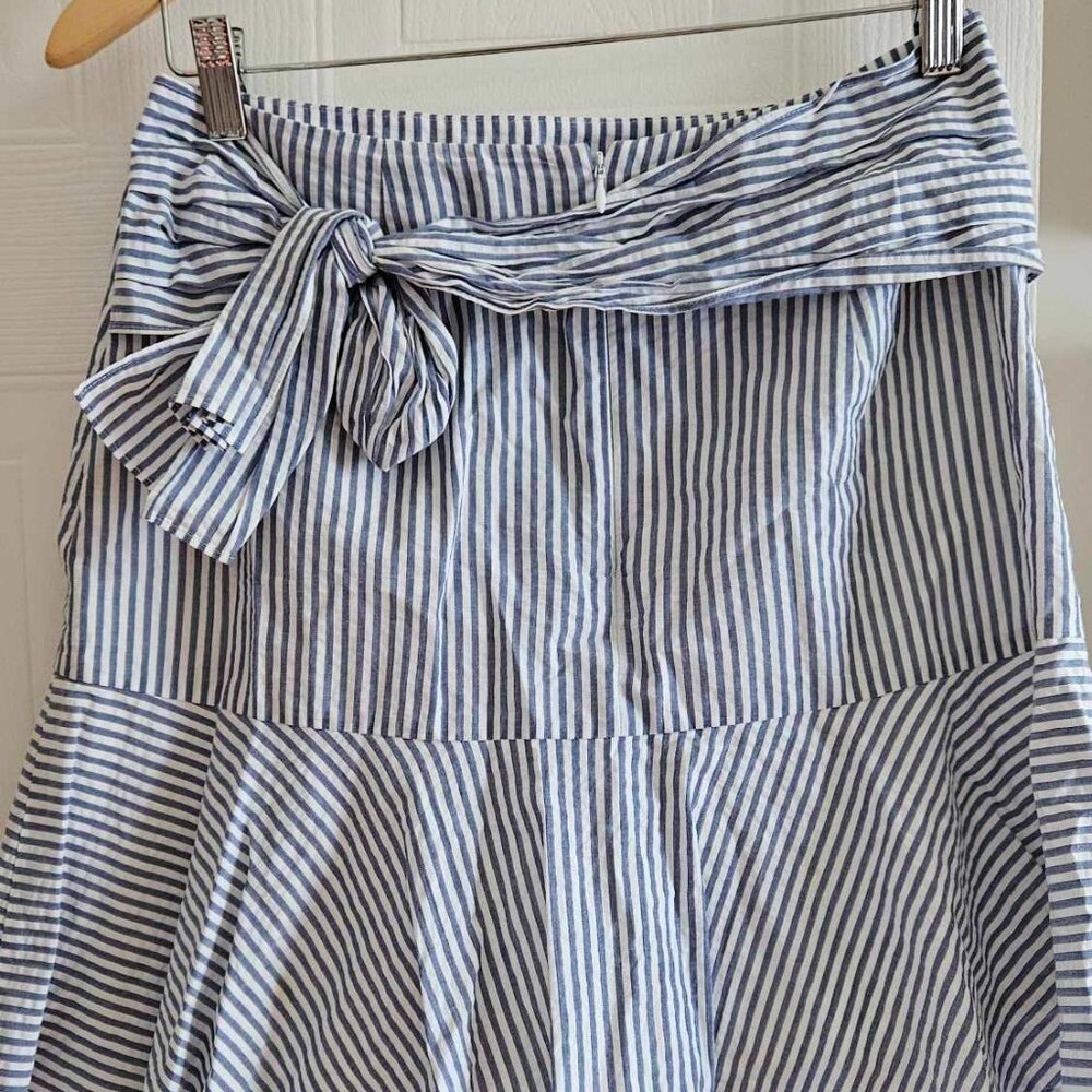 Blue and White Pin-Striped Mini Skirt - Club Monaco